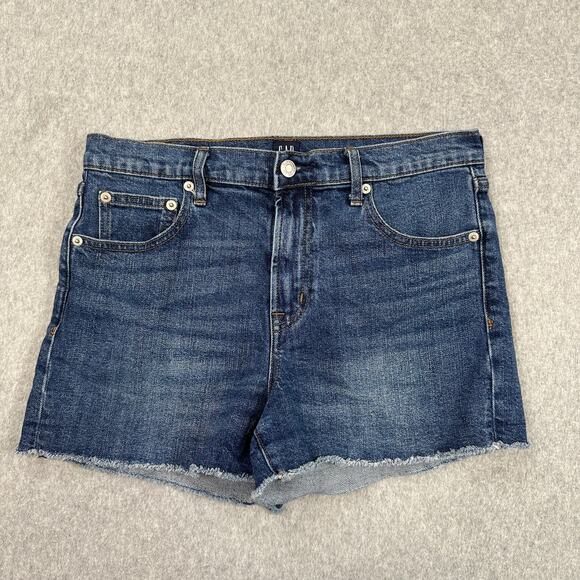 Gap Denim Cut-off Shorts WMNS SZ 29 Blue Medium Wash High Rise Frayed Hem 1969 - Picture 1 of 10